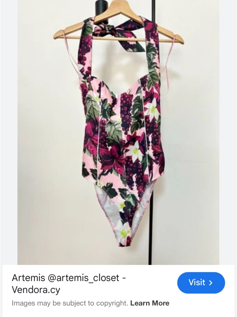 Zara Floral Halter Tank Top in Pink M NWT - Picture 2 of 2